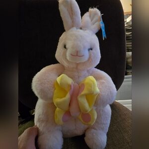 Pink and Yellow Plush Bunny